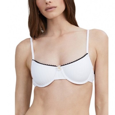 Solid & Striped The Daphne Bikini Top Marshmallow White Ribbed Underwire Small