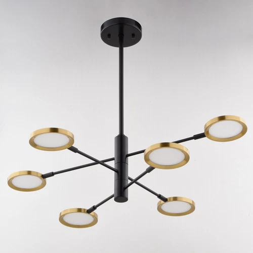 Cullerto 34.75-in. 6L LED Pendant Matte Black and Antique Gold - Picture 4 of 6