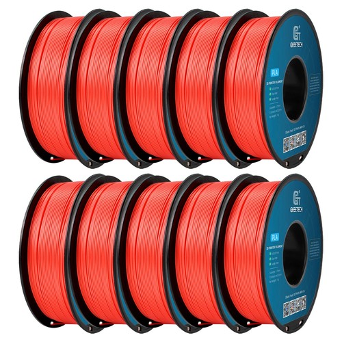 10x 1kg / rolka Geeetech Regular PLA Czerwony filament 3D Dokładne materiały eksploatacyjne do drukowania - Zdjęcie 6 z 8