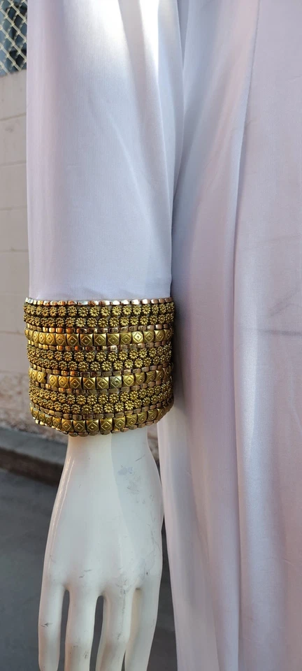 Diosa Bombshell Cosplay Egipto Manga Larga Sirena Cleopatra Vestido Metales Dorados M Foto 4 de 4