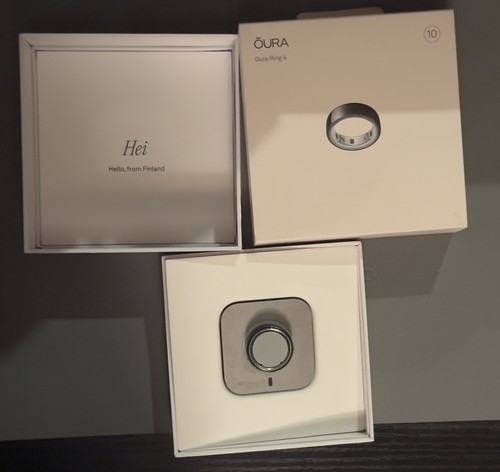 Oura Ring Gen 4 Stealth Size 10 Charger Box No USB cable *read