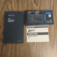 Zenith VHS-C Motorized Cassette tape adapter model VAC414 With Case Untested
