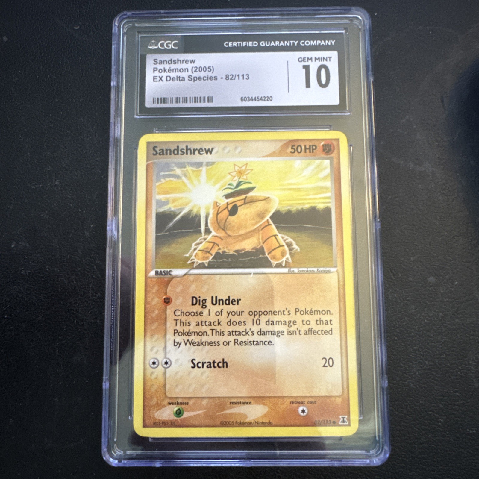 Pokemon Ex Delta Species #82 Sandshrew CGC 10 GEM MINT 2005