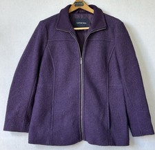 Lands' End Wool Purple Blazer Full Zip Jacket Women's Sz 12 Business Office Warm