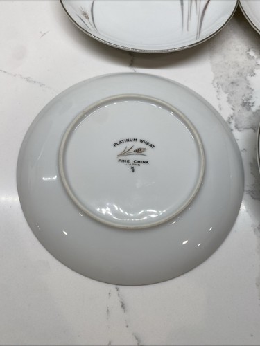 Platinum Wheat Fine China of Japan ~6.25” Dessert Salad Plates (4) VTG - Picture 2 of 2