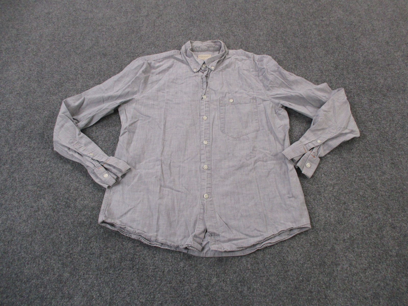 Nudie Jeans Shirt Mens M Blue Chambray Lightweight Beach Casual Classic Organic
