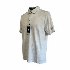 Mens Golf Polo Shirt NWT, White Camo S, Anti Wrinkle, UPF Athletic Designer