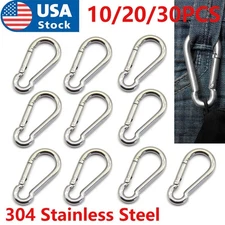 Stainless Steel Heavy Duty Keychain Clip Carabiners Spring Snap Hook 10/20/30PCS