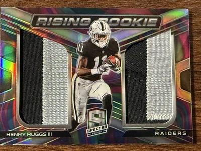 2020 Panini Henry Ruggs III RC #'d /5 Psychedelic Prizm Rising Rookie Dual Patch