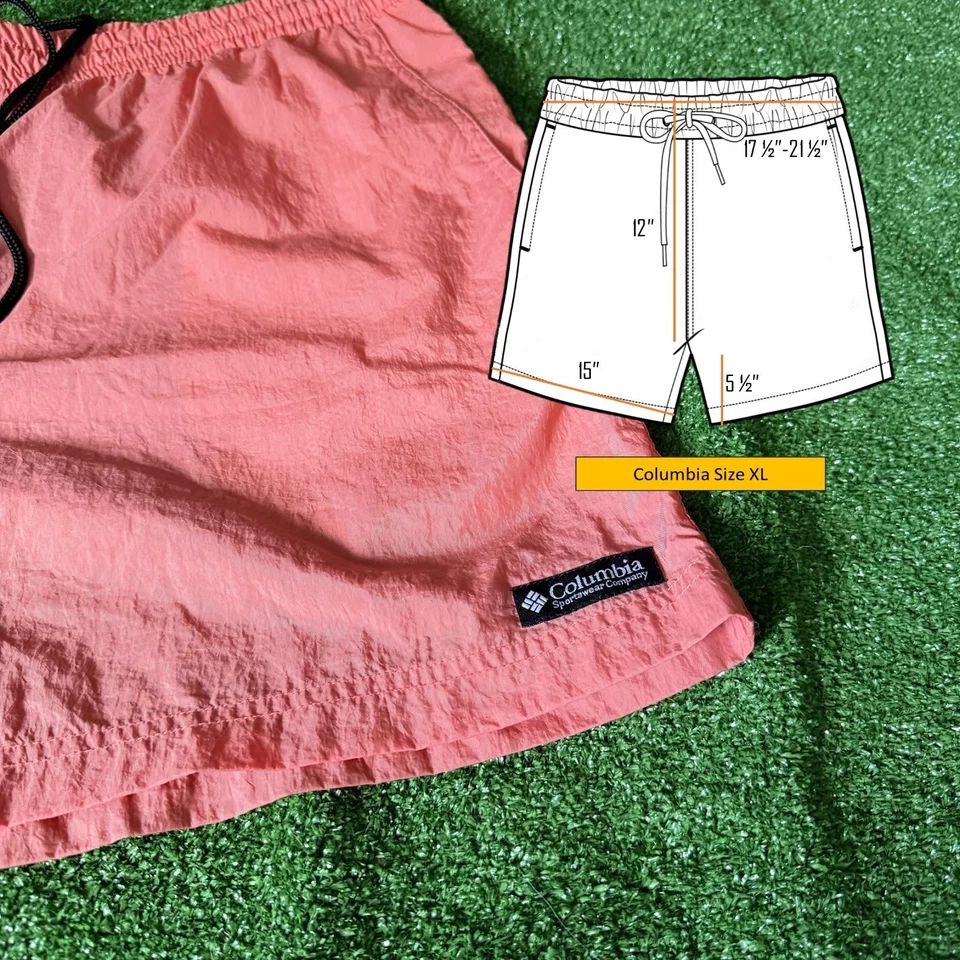 Pantalones Cortos de Natación Columbia Cintura Elástica Cordón Ligeros Naranja Carga Talla XL Foto 2 de 4