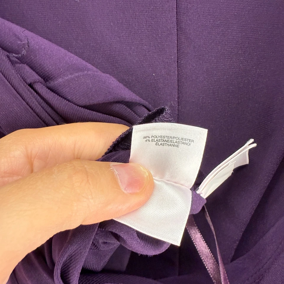 Vestido Black Label Mujer 18 Plus Púrpura Cambio Midi Cuello en V Manga Larga Informal Foto 4 de 4