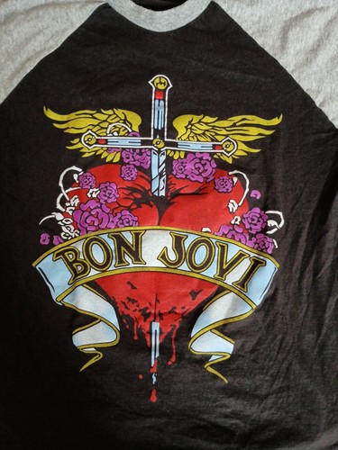 Bon Jovi Jersey Raglan Style Baseball Shirt M /L No Sz Listed - Picture 2 of 6