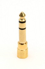 3.5 mm to 6.35 mm Adapter Female to Male Stereo Audio 1/8 to 1/4 Converter Gold