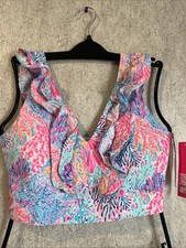 Lilly Pulitzer Sports Bra Sucre Ruffle Luxletic Med NWT