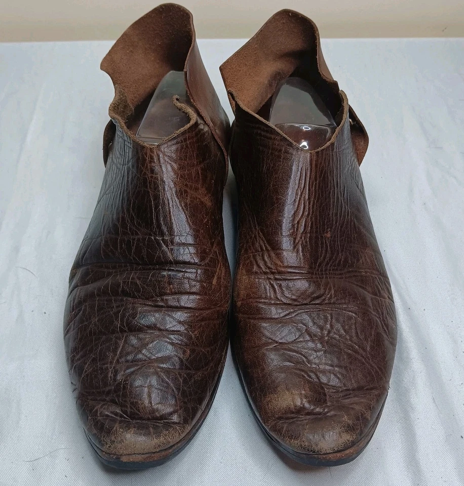 BOTAS TOBILLERAS Seville Smith HECHAS A MANO de cuero envejecido suave con mantequilla 9 EE. UU. Foto 2 de 4