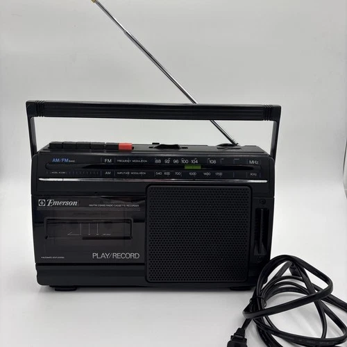 Vintage Emerson AC2380 AM FM Radio Cassette Recorder Tested and Working See Vid