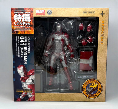 Kaiyodo SCI-FI Revoltech 041 Iron Man Mark V Figur Marvel Iron Man 2 NEU