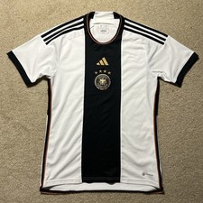 Adidas 2022 FIFA World Cup Germany White Black Soccer Jersey Shirt Size Medium