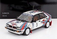 Kyosho 1/18 Lancia Delta HF Integrale N 3 Rally 1987 White Red Blue 08960E