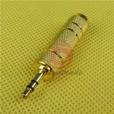 1pcs gold 3.5mm stereo male plug to 6.35mm stereo female jack adapter new iw