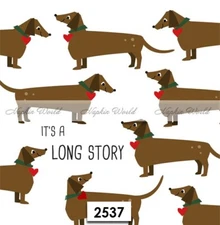 (2537) TWO Paper LUNCHEON Decoupage Art Craft Napkins - Dachshund DOGS Script