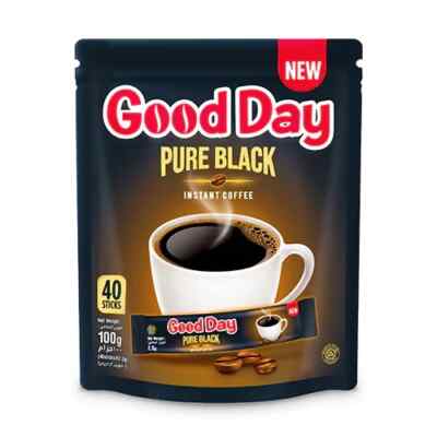 Good Day Pure Black Instant Coffee, 40 Sticks, Sugar Free