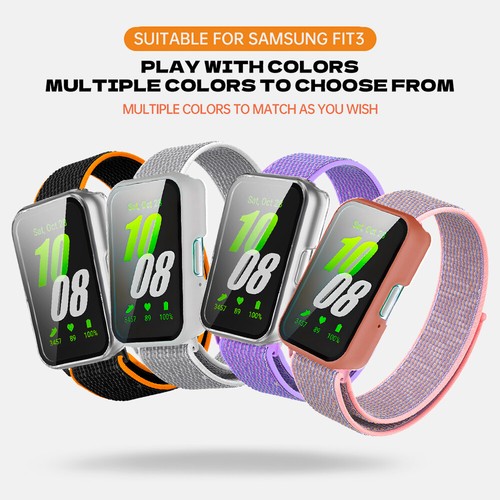 For Samsung Galaxy Fit 3 Nylon Band +TPU Case Elastic Strap Protector Case Glass - 第 6/24 張圖片