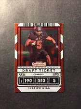 Baltimore Ravens 2020 Panini Contenders Draft Pick Justice Hill Blue Foil #57