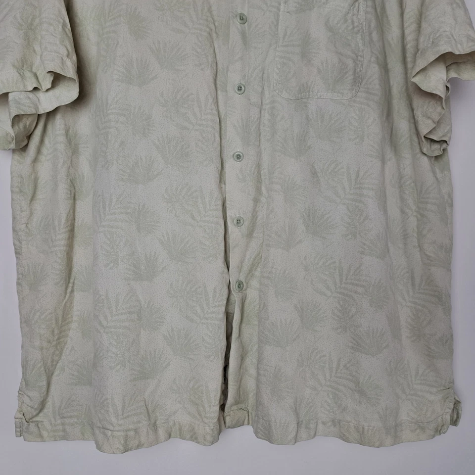 Nat Nast Shirt Mens 2XL XXL Silk Blend Button Up Short Sleeve Palm Fronds - Image 3 of 4