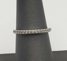 DESIGNER PAJ STERLING SILVER AND CLEAR CZ BAND RING SIZE 7