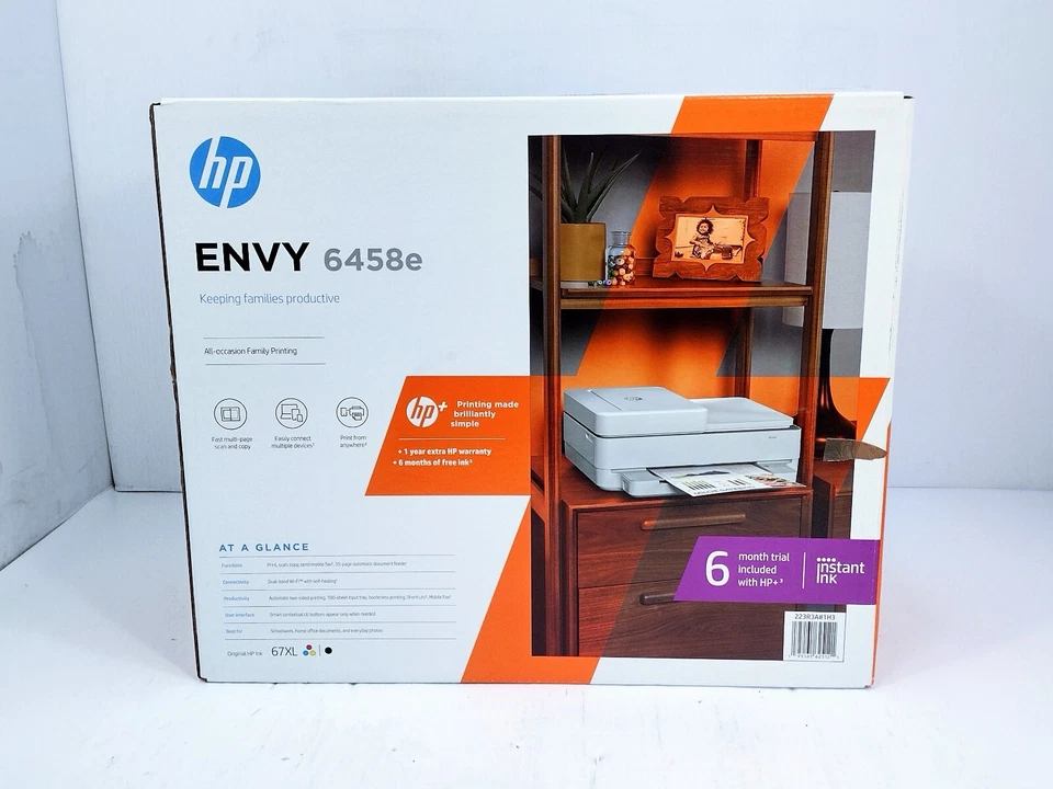 HP ENVY 6458e Wireless Color Inkjet All-In-One Printer Scan Copy New Open Box - Image 4 of 4