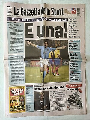 Gazzetta Dello Sport 24 Mai 2002 : Adriano, Totti, Inzaghi, Vieri – Édition Originale