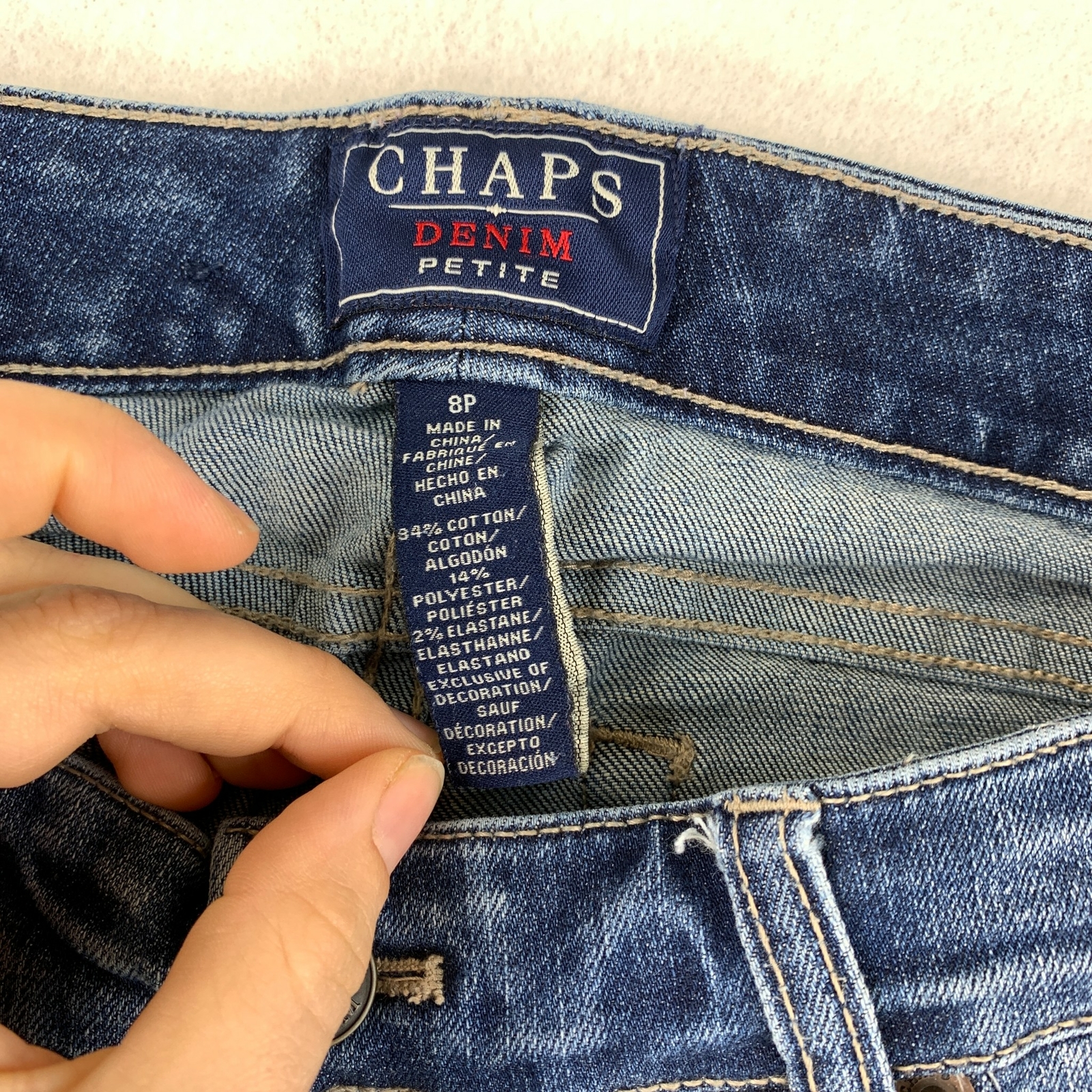 Chaps Denim Petite Capri Jeans Women's 8P Blue 5Pocket Mid Rise Cotton Blend eBay