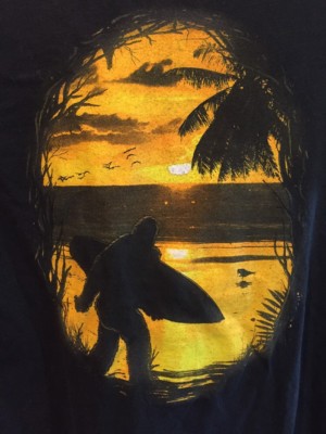 bigfoot surfing shirt