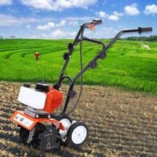 Portable Garden Tiller 52CC Petrol Engine 3HP 2 Stroke Lawn Cultivator Rotovator
