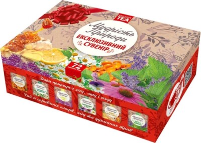 Set of tea bags Wisdom of Nature Exclusive souvenir 6 types of 12 pcs. 120 g