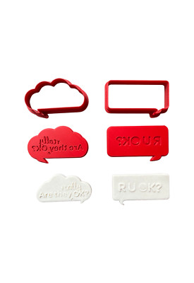 R U Ok? Cookie cutter debosser fondant Are you really ok?RUOK?