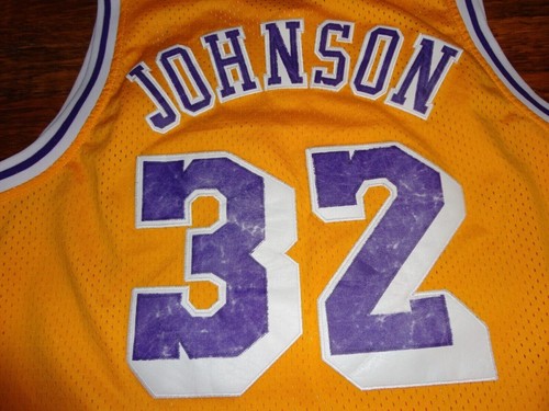 Vtg Adidas Hardwood Classics Sewn Los Angeles Lakers #32 Magic Johnson Jersey M - Picture 10 of 10