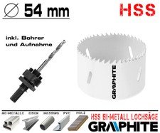 HSS Bi-Metall Lochsäge Metall Bohrkrone Ø 54 mm Dosen Bohrer Loch Fräser PROFI