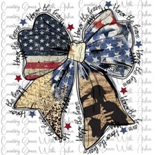 Sublimation Print Honor The Brave USA Bow Ready To Press Paper Ink Heat Transfer