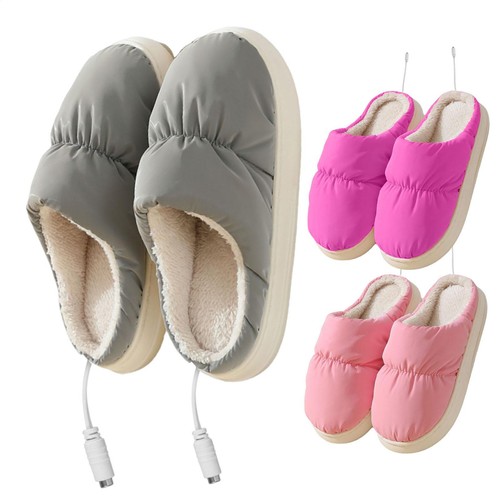 Heated Slippers Electric Heating Winter Foot Warmer Slippers USB Charger Shoes