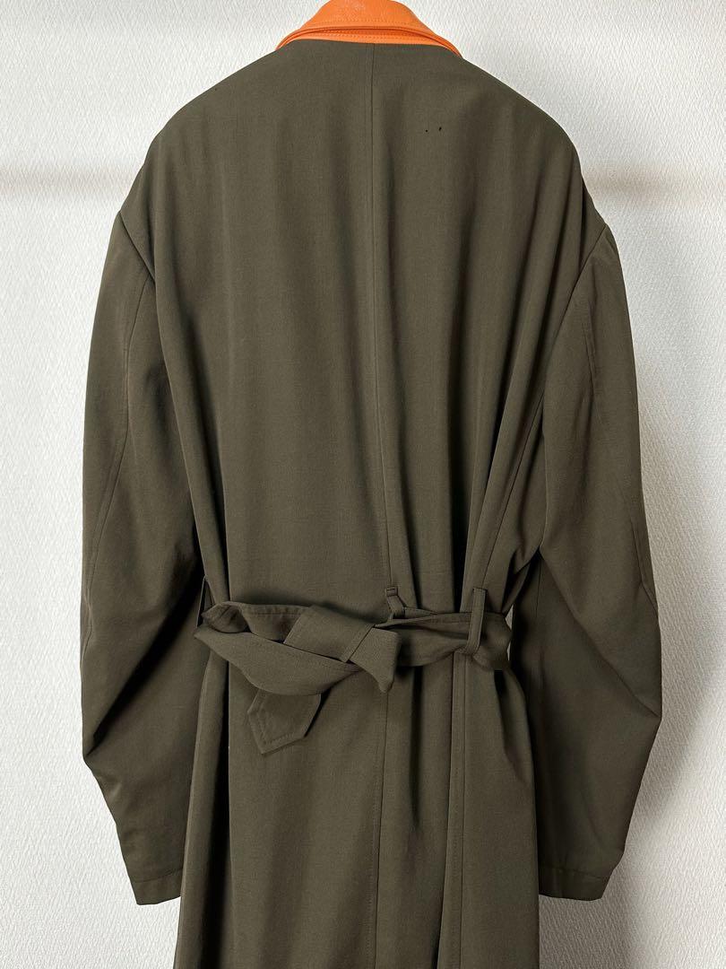 ジャケット・アウター Undercover 11AW Leather Wool Long Coat Women Leather Trench Coat Long Sleeve Long Coat Black