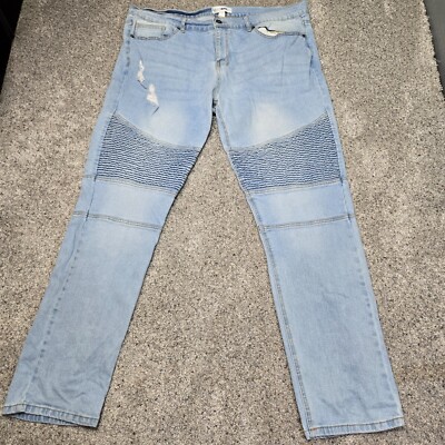 Fashion Nova Men Jean's Light Wash Blue Size 42 KD4025