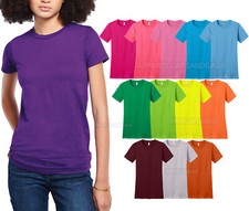 Ladies Fitted Soft Spun Cotton Tee Womens Fitted Comfort T-Shirt Size XS-4XL NEW