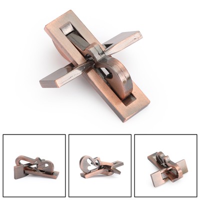 Vintage Alloy Puzzle Box Metal Lock Toys IQ Mind Brain Teaser Game Plane Lock US