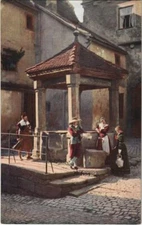 CPA AK Rothenburg- Am Hofbrunnen GERMANY (1075369)