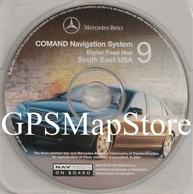 2001 2002 Mercedes S600 S500 S430 S55 Navigation CD Map #9 Southeast AL FL GA SC