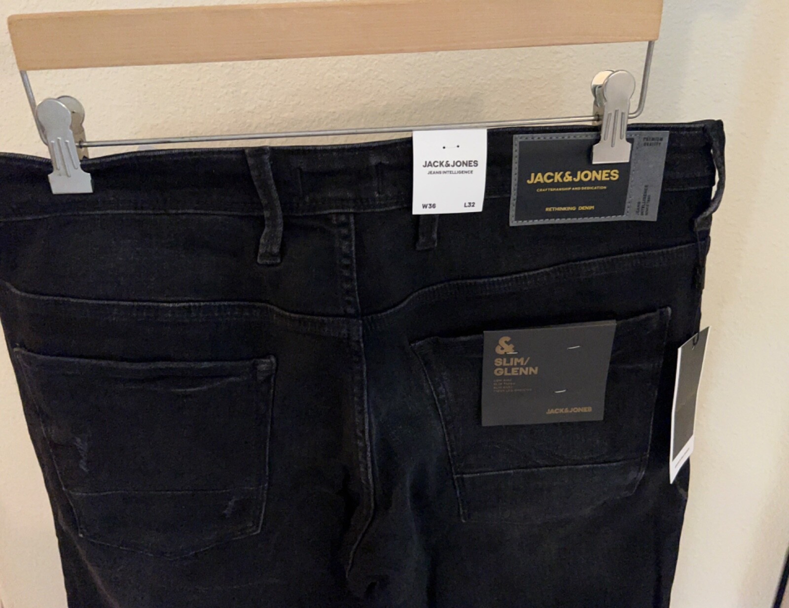 Jack and Jones Men’s NWT Glenn Slim Low Rise Destroyed Jeans Size 34, 36 image 4