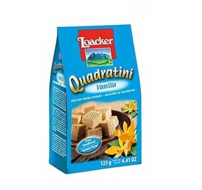 Loacker Quadratini Wafer Vaniglia Waffel mit Vanillecreme kekse biscuits 125g
