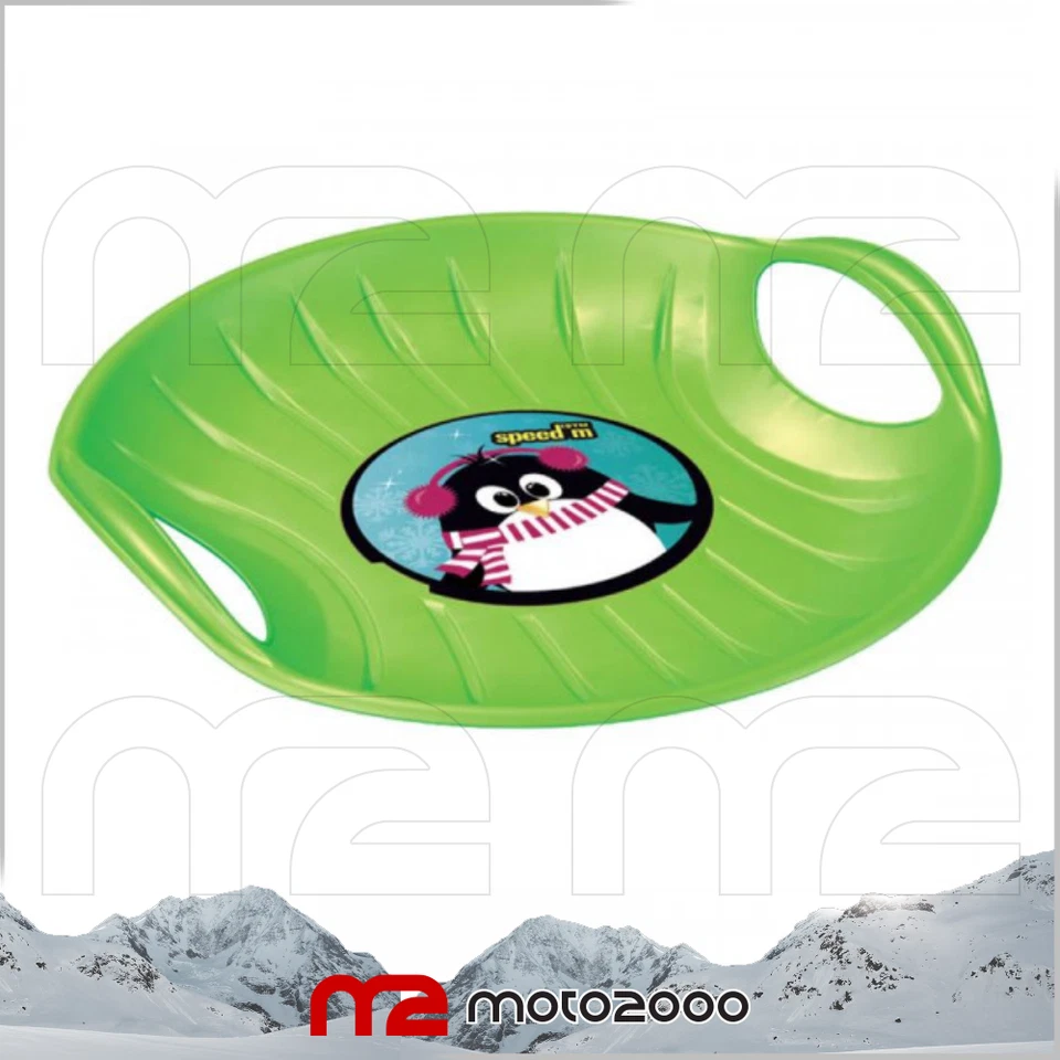 MANDELLI SLITTINO DA NEVE BAMBINO ADULTO CIRCOLARE MANICI IN PLASTICA SLITTA 60 CM